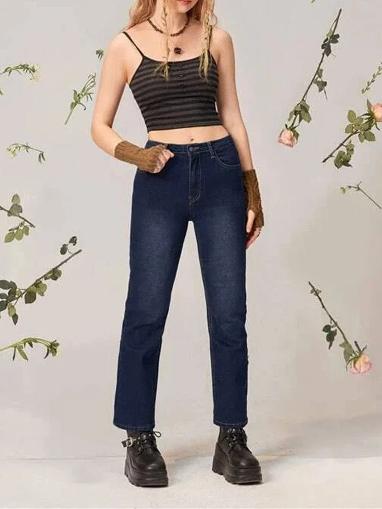 Naisten spagettihihainen crop top