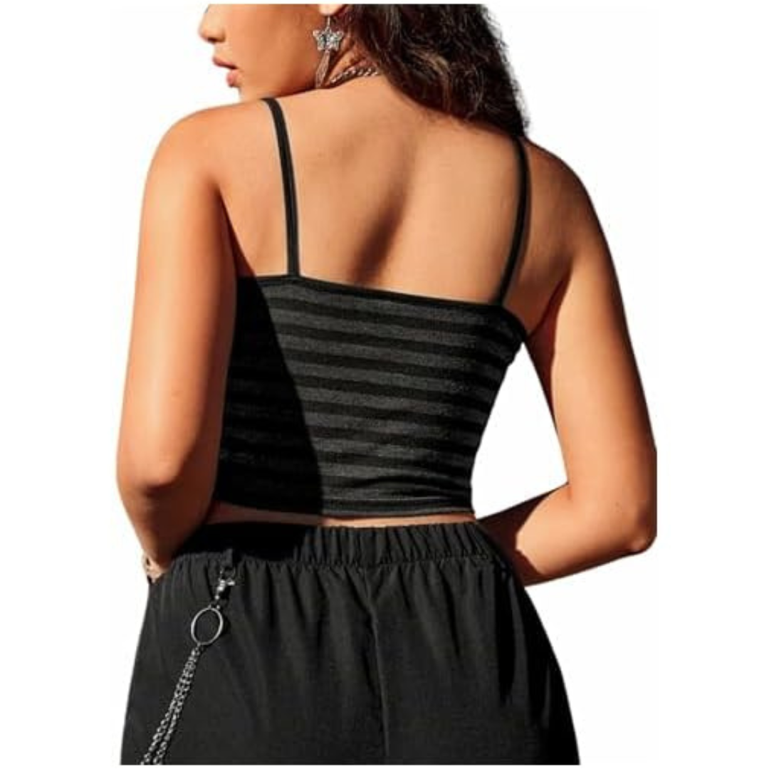 Naisten spagettihihainen crop top