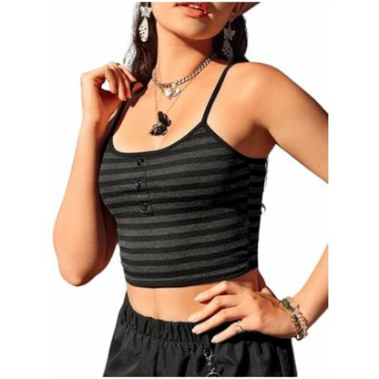 Naisten spagettihihainen crop top