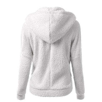 Naisten talven fleece hupullinen takki
