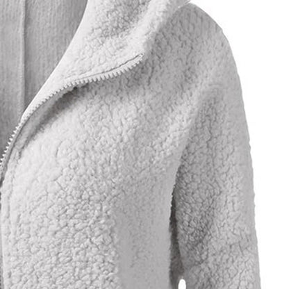 Naisten talven fleece hupullinen takki