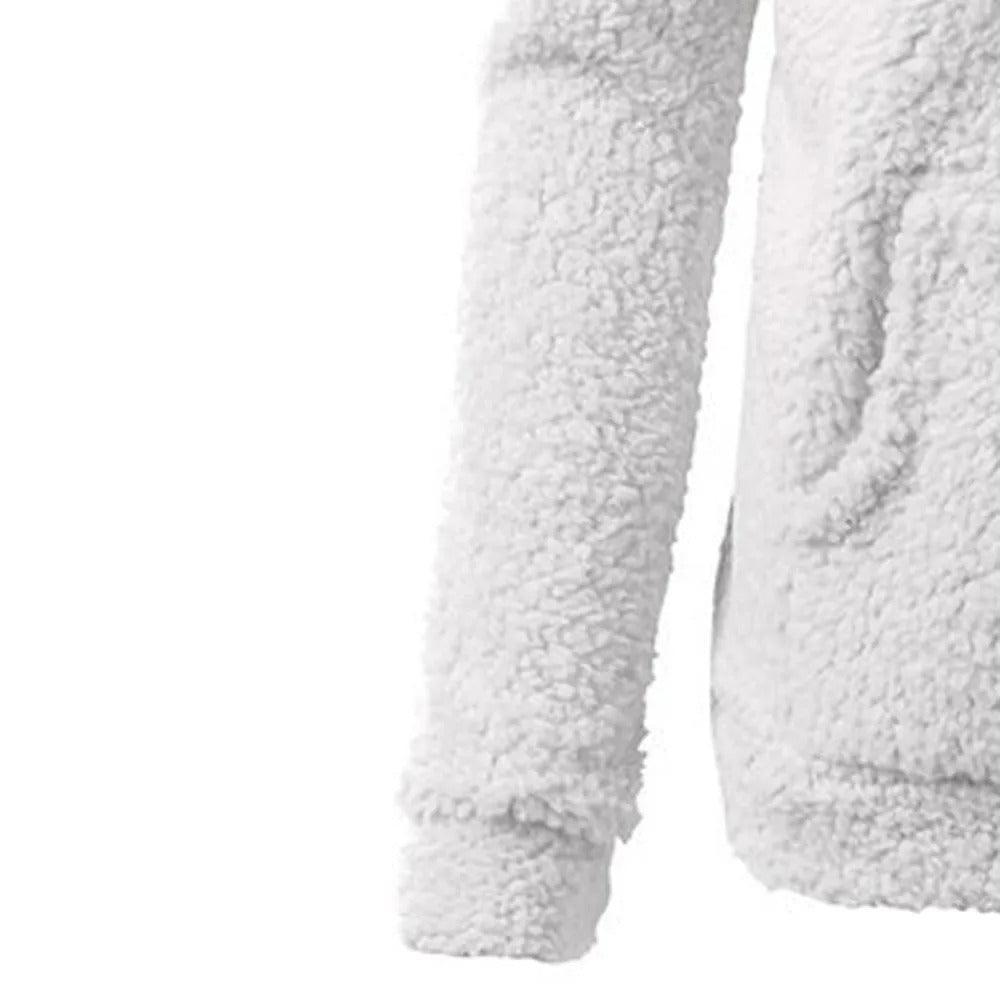 Naisten talven fleece hupullinen takki