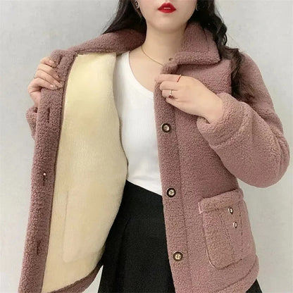 Naisten talven paksu fleece takki