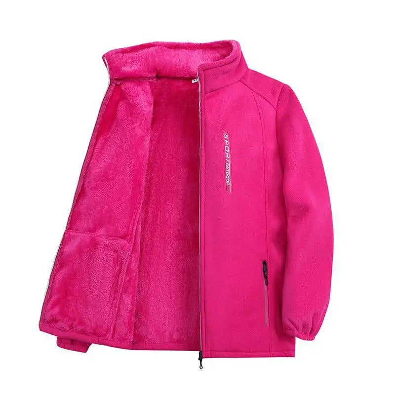 Naisten talvi lämmin fleece takki