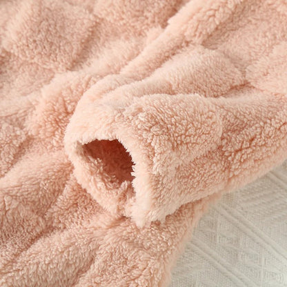 Naisten talvi ruudullinen pyjama setti