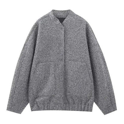 Naisten tweed ylimitoitettu bomber-takki