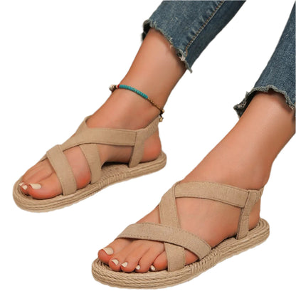 Naisten yksivärinen Flat Comfort Sandaalit