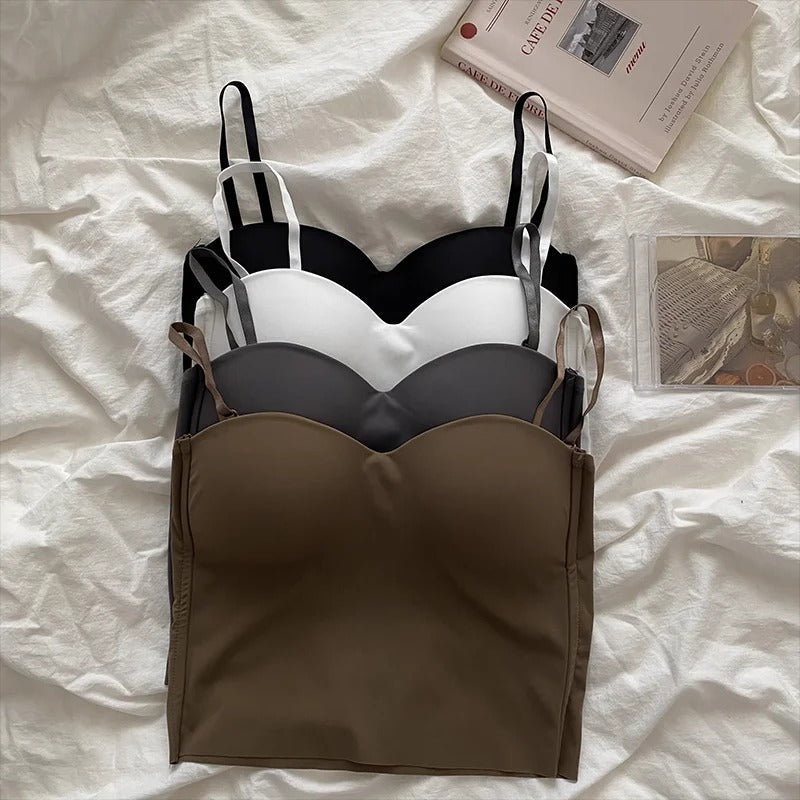 Naisten yksivärinen rajattu camisole