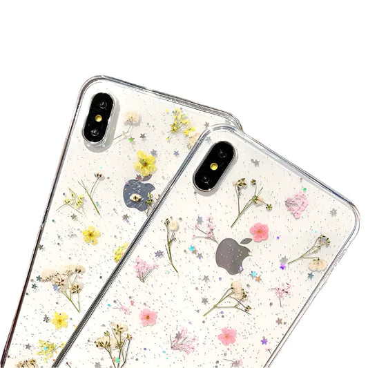 Puristetut kukat läpinäkyvä iPhone Case
