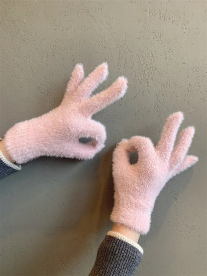 Talvi Minkki Sametti Käsineet