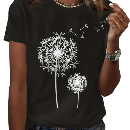 Voikukka Print Crew Neck T-paita