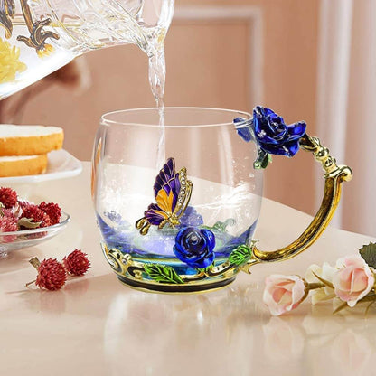 Ylellinen Blue Rose Crystal muki